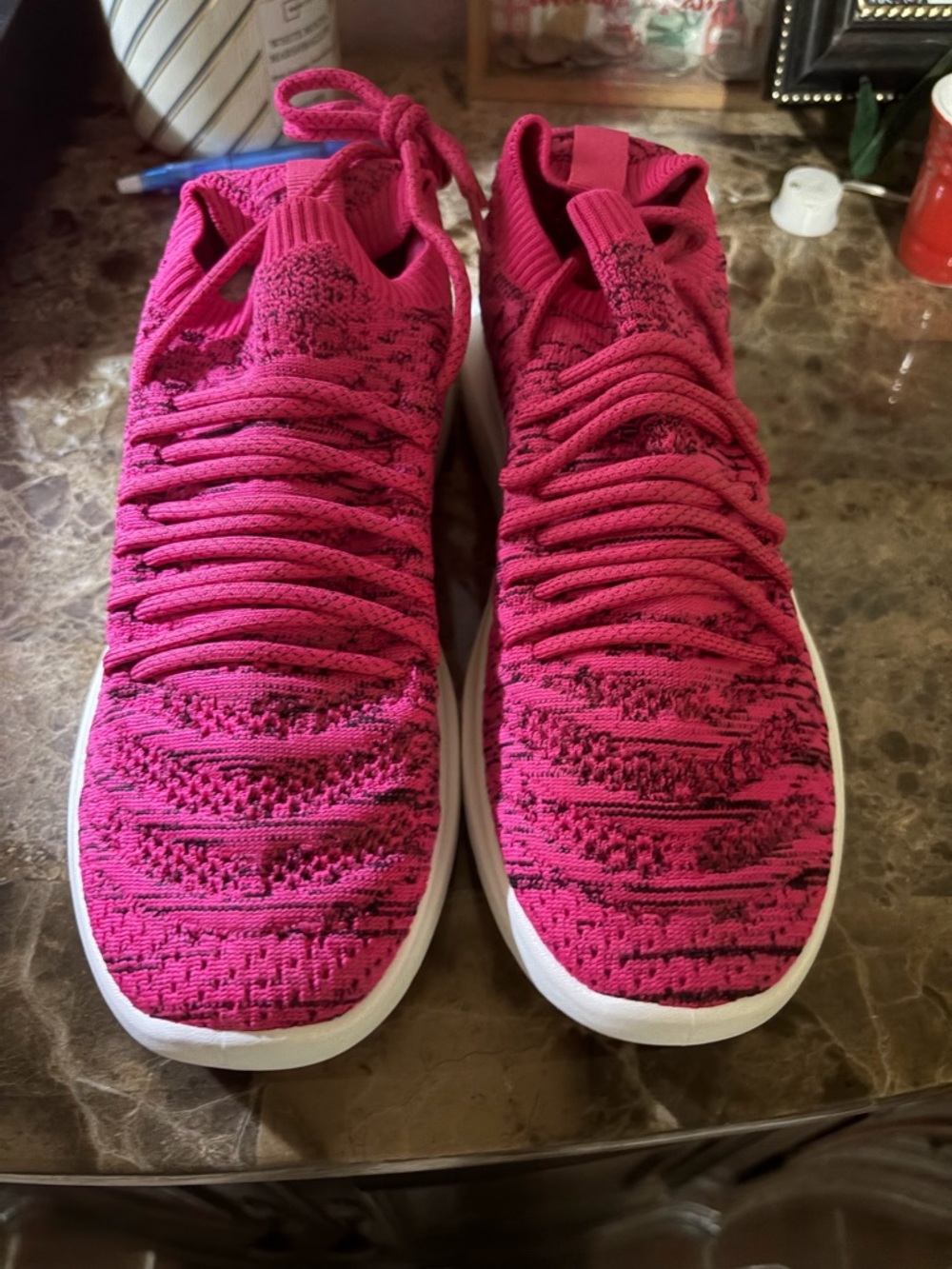 Women's Hot Pink Knit Sneakers - Lightweight Comfort